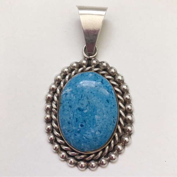Jewelry - Vintage Southwestern Denim Lapis Lazuli Sterling Silver Pendant